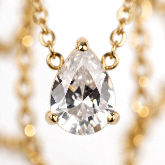 Pear Solitaire Necklace