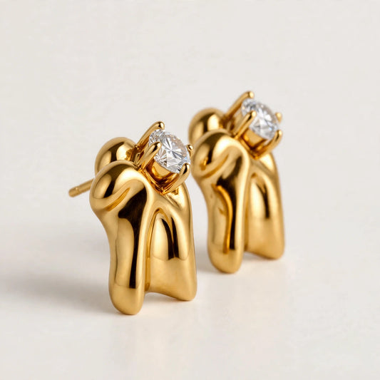 Molten Solitaire Sculpt Stud