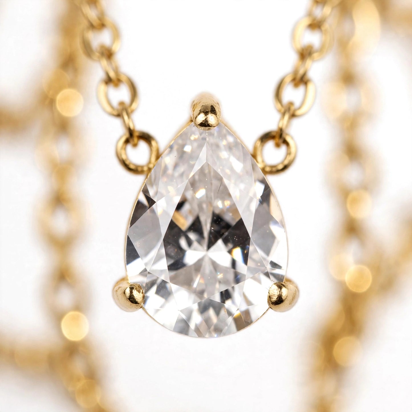 Pear Solitaire Necklace