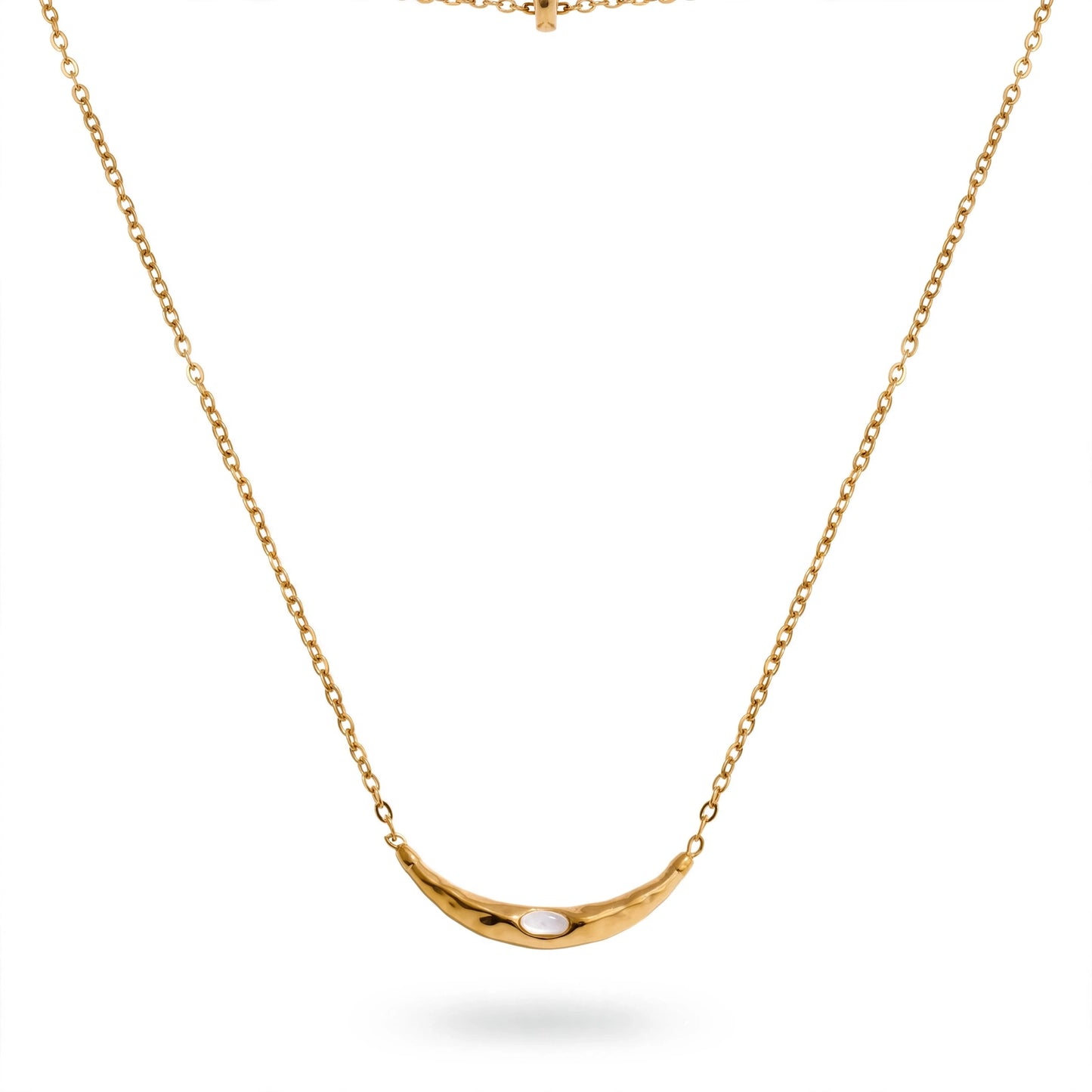 Molten Pearl Curve Necklace