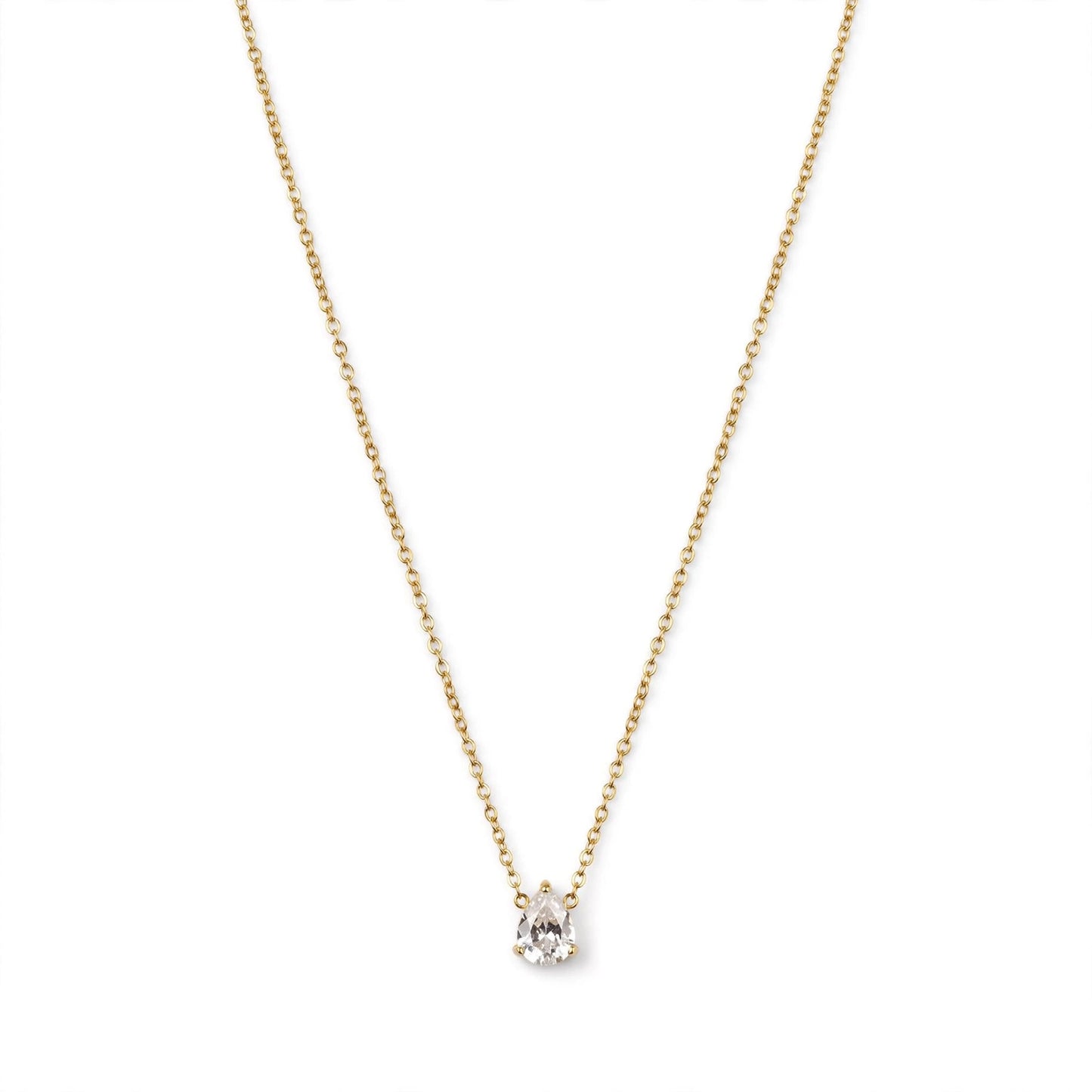 Pear Solitaire Necklace