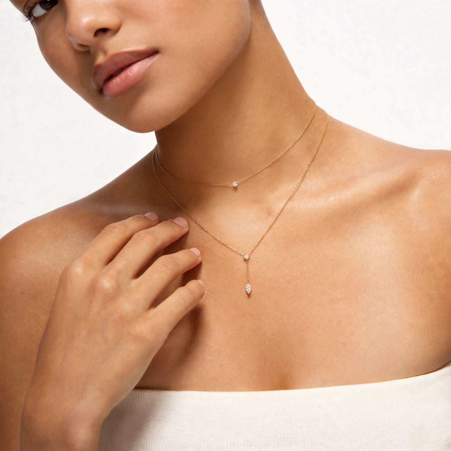 Etoile Duo Drop Necklace